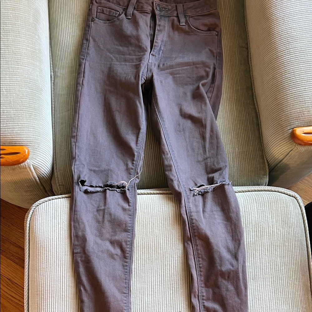 JustBlack Women's Distressed Gray Jeans
